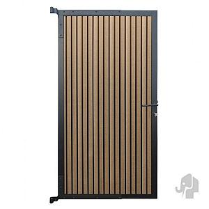 Elephant tuindeur Stripes houtcomposiet FSC 40x900x1800mm co-ex Oak and black/zwart kader+kruk/slot/