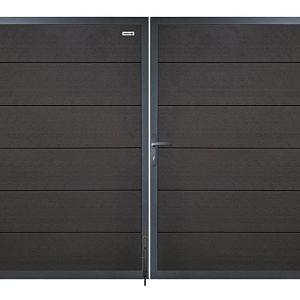 Elephant dubbele poort Forte houtcomposiet FSC 40x3000x1800mm antra met antra frame incl. hang en sl