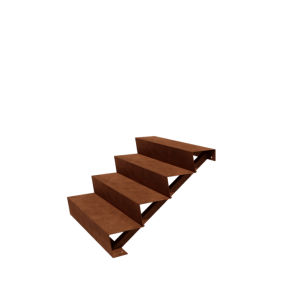 Cortenstaal tuintrap - 4-trede - 96 x 100 x 68 cm