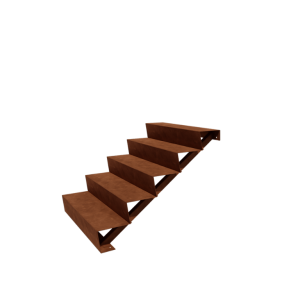 Cortenstaal tuintrap - 5-trede - 120 x 100 x 85 cm