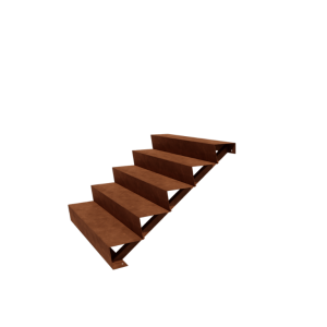 Cortenstaal tuintrap - 5-trede - 120 x 120 x 85 cm