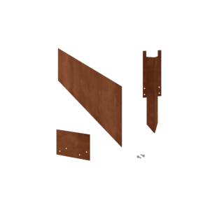 Cortenstaal borderrand - Recht - Hoogte 25 cm - Complete set 15 meter