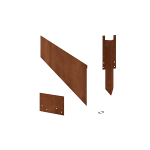 Cortenstaal borderrand - Geplet - Hoogte 23 cm - Complete set 15 meter