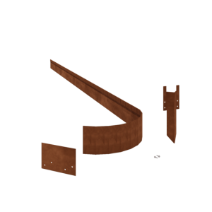 Cortenstaal borderrand - Geplet FLEX - Hoogte 13 cm - Complete set 15 meter