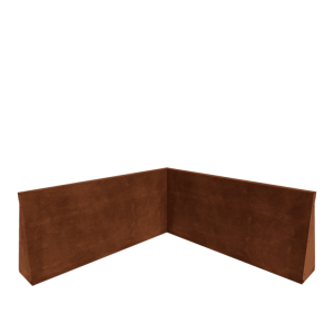 Cortenstaal keerwand - Binnenhoek - 100 x 100 x 50 cm