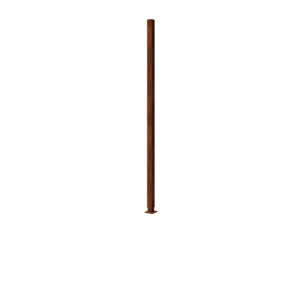 Cortenstaal schutting H - Eindpaal met voetplaat - 190 x 6 x 6 cm - Voor 4x paneel 47,5 cm