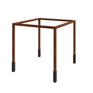 Cortenstaal pergola - Vierkant - 324 x 300 x 230 cm - Met betonpoer