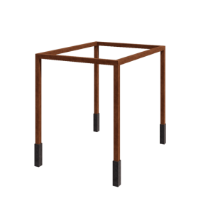 Cortenstaal pergola - Rechthoek - 324 x 250 x 230 cm - Met betonpoer