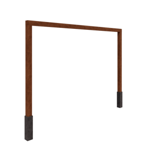 Cortenstaal pergola - Recht - 400 x 230 cm - Met betonpoer