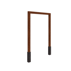 Cortenstaal pergola - Recht - 200 x 230 cm - Met betonpoer