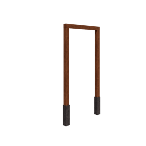 Cortenstaal pergola - Recht - 150 x 230 cm - Met betonpoer