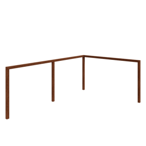 Cortenstaal pergola - Hoek - 600 x 412 x 242 cm - Zonder betonpoer