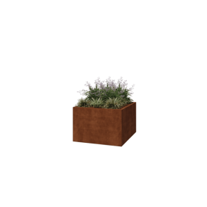 Cortenstaal plantenbak - Vierkant - 120 x 120 x 80 cm - Gelast - Met bodemplaat
