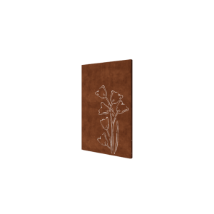 Cortenstaal paneel - Tulp a-symmetrisch - 120 x 6 x 190 cm