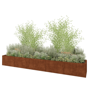 Cortenstaal plantenbak XXL - Rechthoek - 500 x 80 x 60 cm - Zonder bodemplaat