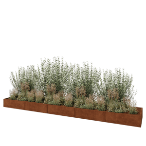 Cortenstaal plantenbak XXL - Rechthoek - 500 x 80 x 30 cm - Zonder bodemplaat