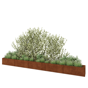 Cortenstaal plantenbak XXL - Rechthoek - 500 x 40 x 40 cm - Met bodemplaat