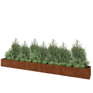 Cortenstaal plantenbak XXL - Rechthoek - 480 x 50 x 40 cm - Met bodemplaat