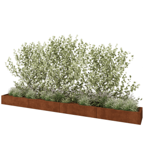 Cortenstaal plantenbak XXL - Rechthoek - 480 x 50 x 30 cm - Met bodemplaat