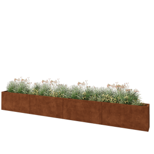 Cortenstaal plantenbak XXL - Rechthoek - 480 x 30 x 60 cm - Zonder bodemplaat