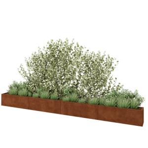 Cortenstaal plantenbak XXL - Rechthoek - 480 x 30 x 40 cm - Zonder bodemplaat
