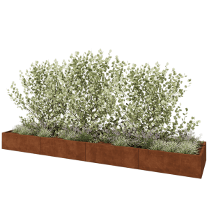 Cortenstaal plantenbak XXL - Rechthoek - 480 x 100 x 40 cm - Met bodemplaat