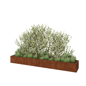 Cortenstaal plantenbak XXL - Rechthoek - 400 x 60 x 40 cm - Zonder bodemplaat