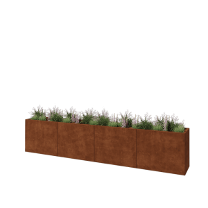 Cortenstaal plantenbak XXL - Rechthoek - 400 x 50 x 80 cm - Zonder bodemplaat