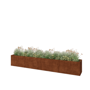 Cortenstaal plantenbak XXL - Rechthoek - 400 x 50 x 60 cm - Zonder bodemplaat