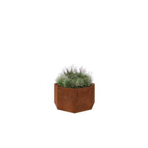 Cortenstaal plantenbak - Achthoek - 120,7 x 120,7 x 60 cm - Zonder bodemplaat