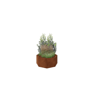 Cortenstaal plantenbak - Achthoek - 72,4 x 72,4 x 30 cm - Met bodemplaat
