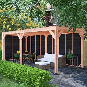 Douglas Overkapping Zwart Zweeds Rabat 650x250 – Modern en Duurzaam