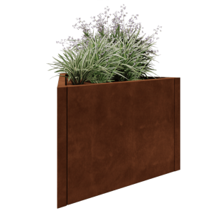 Cortenstaal plantenbak - Driehoek gelijkzijdig - 90,6 x 78,3 x 60 cm - Zonder bodemplaat