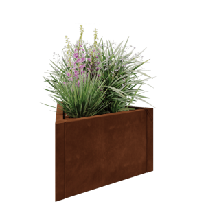 Cortenstaal plantenbak - Driehoek gelijkzijdig - 70,6 x 61 x 40 cm - Zonder bodemplaat