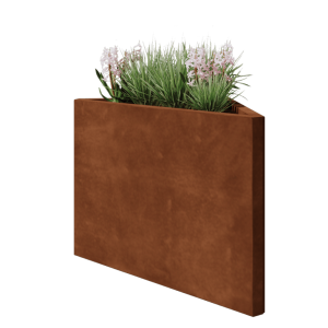 Cortenstaal plantenbak - Driehoek ongelijkzijdig - 83,9 x 46,4 x 60 cm - Zonder bodemplaat