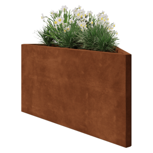 Cortenstaal plantenbak - Driehoek ongelijkzijdig - 112,2 x 60,5 x 60 cm - Zonder bodemplaat