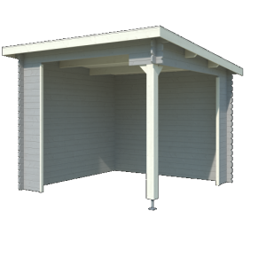 Overkapping Lara 275x275 cm Platinumgrey-Wit – Compacte Luxe voor Elke Tuin