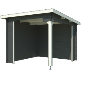 Overkapping Lara 275x275 cm Carbongrey-Wit – Compacte Luxe voor Elke Tuin