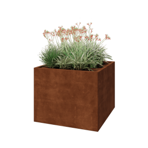 Cortenstaal plantenbak - Vierkant - 100 x 100 x 80 cm - Met bodemplaat