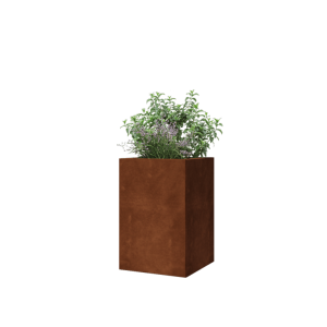 Cortenstaal plantenbak - Vierkant - 40 x 40 x 60 cm - Met bodemplaat