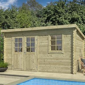 Tuinhuis Amira 380x275 Olijfgroen Geïmpregneerd – Noord-Europees Vuren