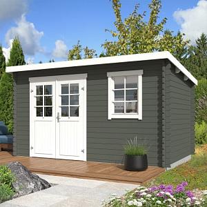 Tuinhuis Amira 380x230 cm Greengrey-Wit – Noord-Europees Vuren met Moderne Uitstraling