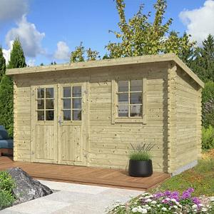 Tuinhuis Amira 380x230 cm Olijfgroen Geïmpregneerd – Noord-Europees Vuren