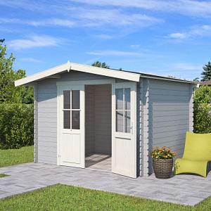 Tuinhuis Baltimore 292x230 cm Platinumgrey-Wit van Noord-Europees Vuren