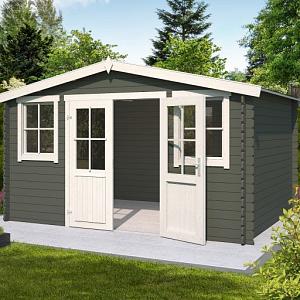 Tuinhuis Dallas 376x292 cm Greengrey-Wit van Noord-Europees Vuren