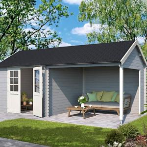 Tuinhuis Fraya 570x275 cm Platinumgrey-Wit van Noord-Europees Vuren