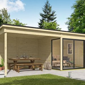 Tuinhuis Julia 655x295 cm met Overkapping Onbehandeld van Noord-Europees Vuren