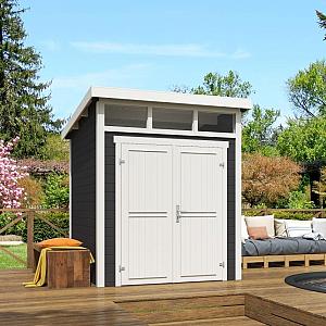 Tuinhuis Kibo 1 200x200 cm Carbongrey-Wit van Noord-Europees Vuren