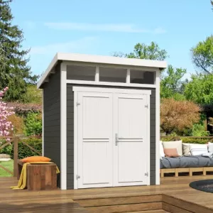 Tuinhuis Kibo 1 200x200 cm Greengrey-Wit van Noord-Europees Vuren