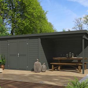 Tuinhuis Kjeld 550x250 cm Greengrey noordeuropees vuren